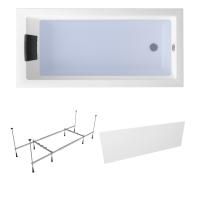 Комплект 4 в 1 Lavinia Boho Element S2-3709008P, акриловая ванна 170x80 см, усиленный металлический каркас с монтажным набором, мягкий силиконовый подголовник, лицевой экран