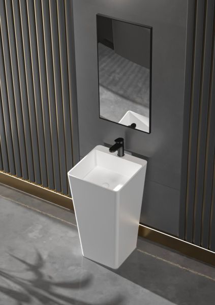 Напольная раковина из искусственного камня Solid Surface 450x450x820, CEZARES CZR-LINER-450/820-LV-SS