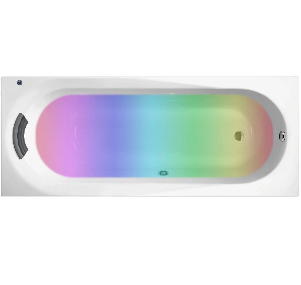 Комплект 5 в 1 Lavinia Boho Biore S4-3501007P, акриловая ванна 170x70 см, каркас с монтажным набором, подголовник, лицевой экран, хромотерапия