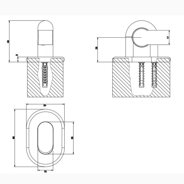 Gessi Goccia Держатель душевой лейки неподвижный, цвет: черный