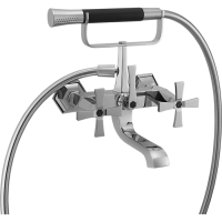 CISAL Cherie Смеситель для ванны двухвентильный, с душевым комплектом, цвет хром/черный