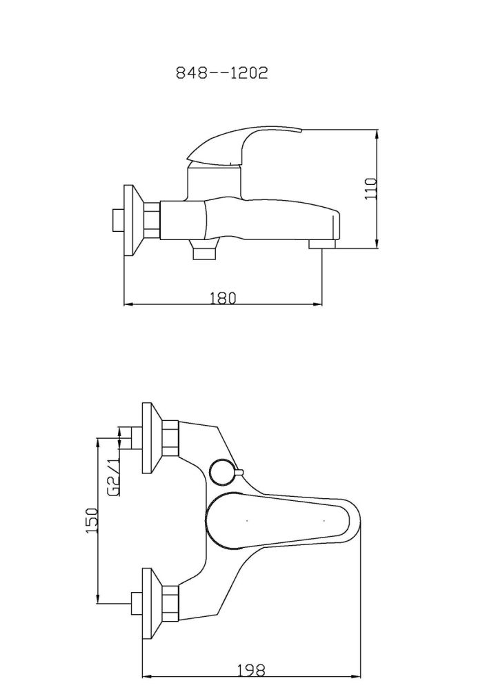 Смеситель для ванны с душем TSARSBERG (TSB-848-1202) тип См-ВОРНШлА, артикул TSB-848-1202