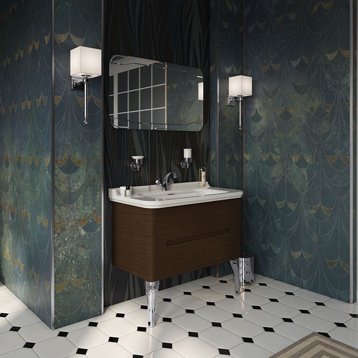 Kerasan Waldorf Раковина керамическая 100х55см, c 1 отверстием под смеситель, белая, цвет заглушки - хром, артикул 4142K1bi/cr*1