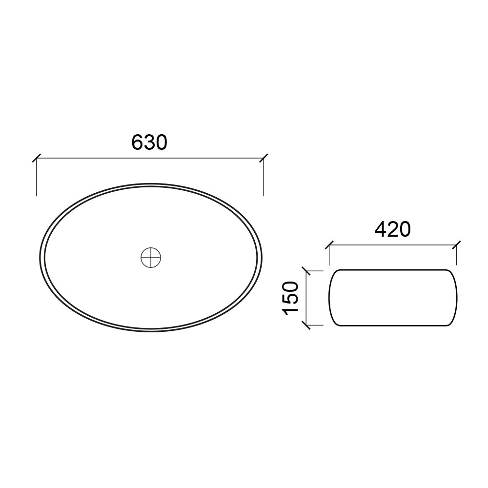 Раковина чаша WesnaArt NOVA 4060-NOV03, белый, артикул 4060-NOV03