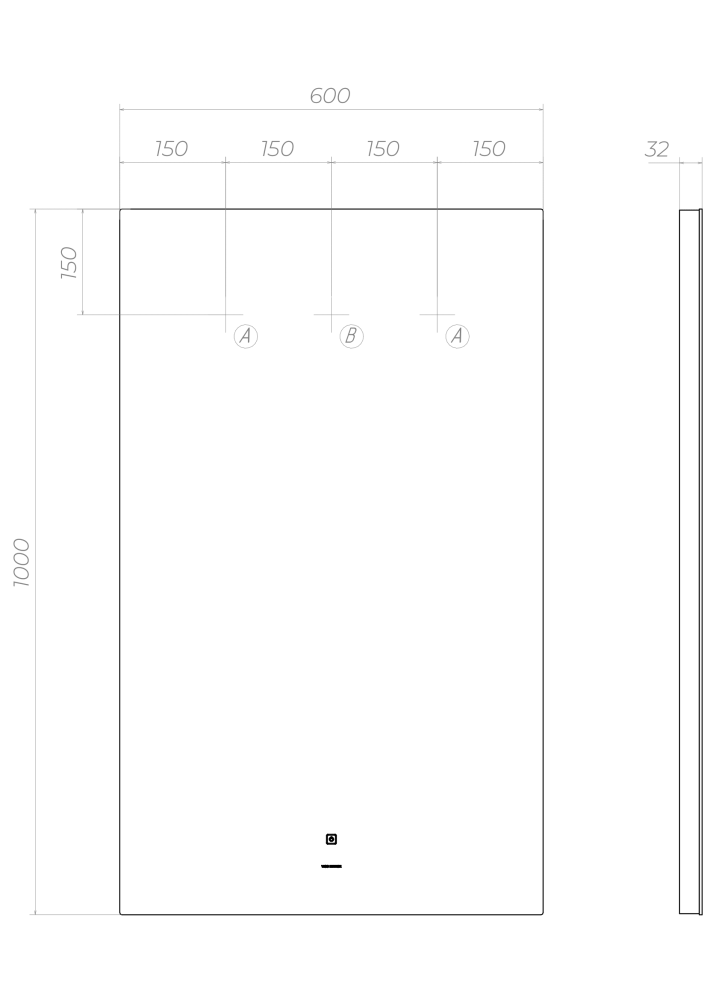 Зеркало VIGO Quadro z.QUA.60.Classic, 60 см, артикул z.QUA.60.Classic