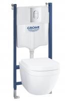 Система инсталляции GROHE Solido 5 в 1: инсталляция без перекладины (2 ч.), подвесной унитаз Euro Ceramic, сиденье с микролифтом, панель смыва Arena (38844000), шумоизоляция (39535000) Система инсталляции GROHE Solido 5 в 1: инсталляция без перекладины (2 ч.), подвесной унитаз Euro Ceramic, сиденье с микролифтом, панель смыва Arena (38844000), шумоизоляция (39535000)