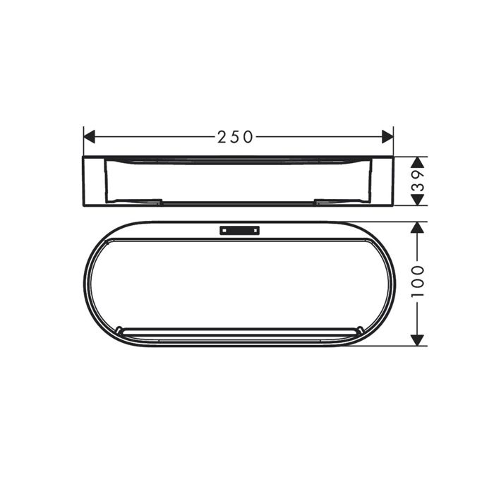 Корзинка, Hansgrohe, WallStoris, для хранения, ширина, мм-250, глубина, мм-100, высота, мм-39, материал-пластик, цвет-чёрный матовый Корзинка, Hansgrohe, WallStoris, для хранения, ширина, мм-250, глубина, мм-100, высота, мм-39, материал-пластик, цвет-чёрный матовый