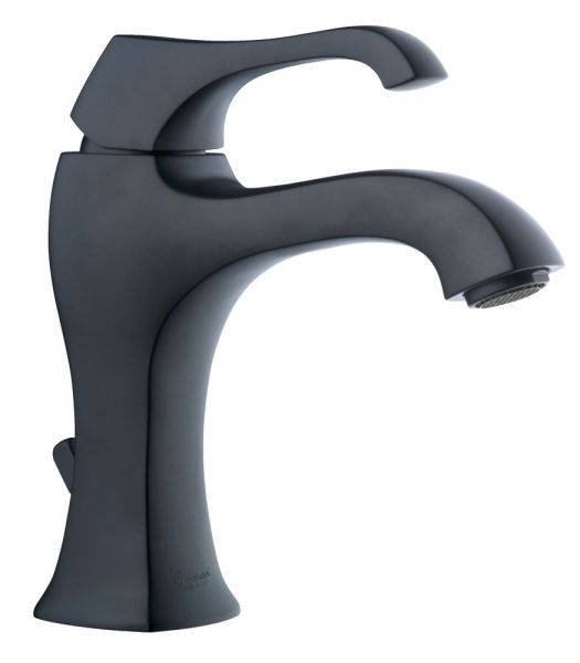 Emmevi Ares, однорычажный смеситель для раковины (излив 12,9 см), с донным клапаном, цвет черный матовый
