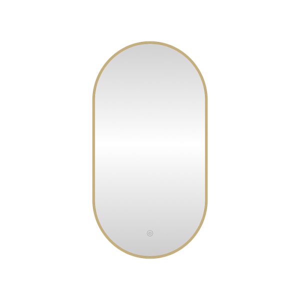 Зеркало с подсветкой LED Fixsen FX-3080G овальное 40х80 см, золотой сатин