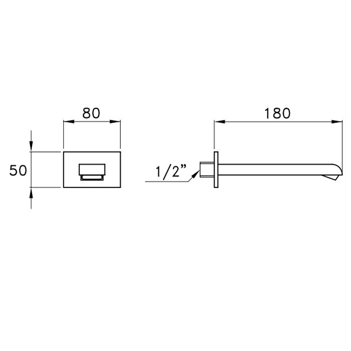 Stella Casanova Настенный излив для раковины 868, цвет: хром