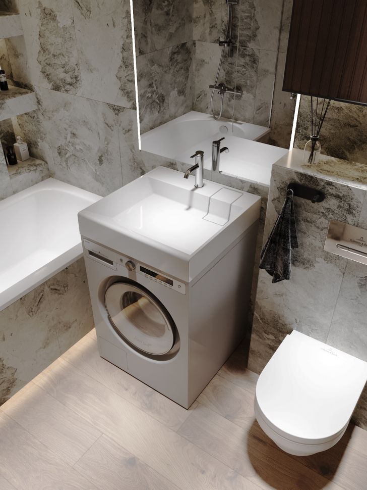 Раковина над стиральной машиной Florentina Лагуна 60 см 10.300.00600.001, белая, артикул 10.300.00600.001