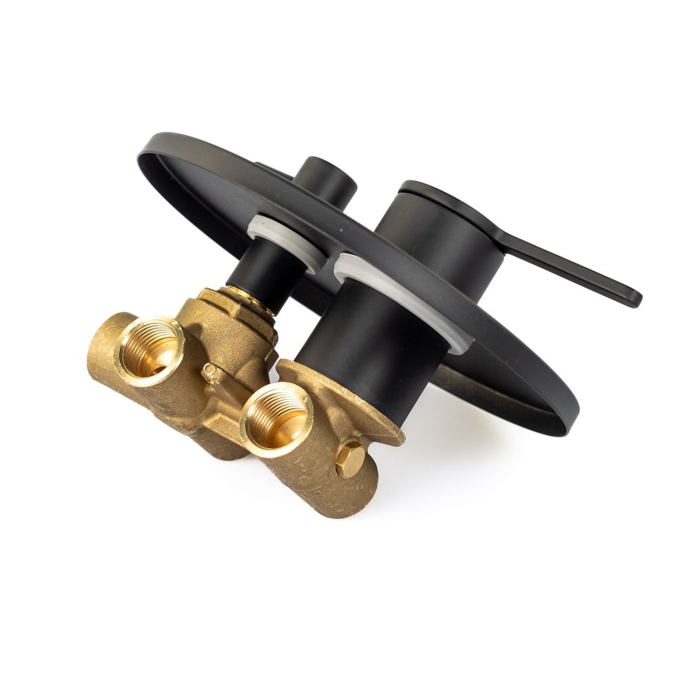 Emmevi Filobrass, однорычажный (со стержнем) встраиваемый смеситель для душа на 3 выхода, цвет черный матовый