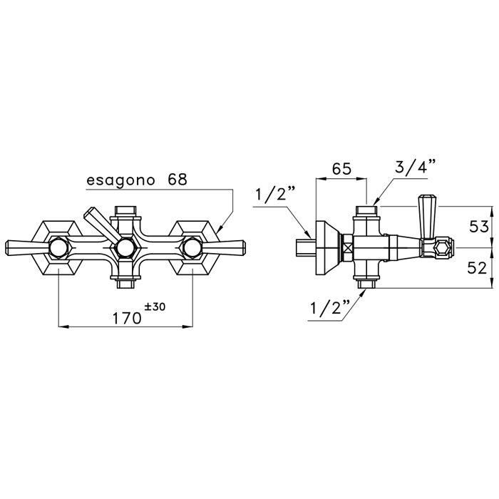 Stella Eccelsa Leve Смеситель для душа 3284, цвет: хром
