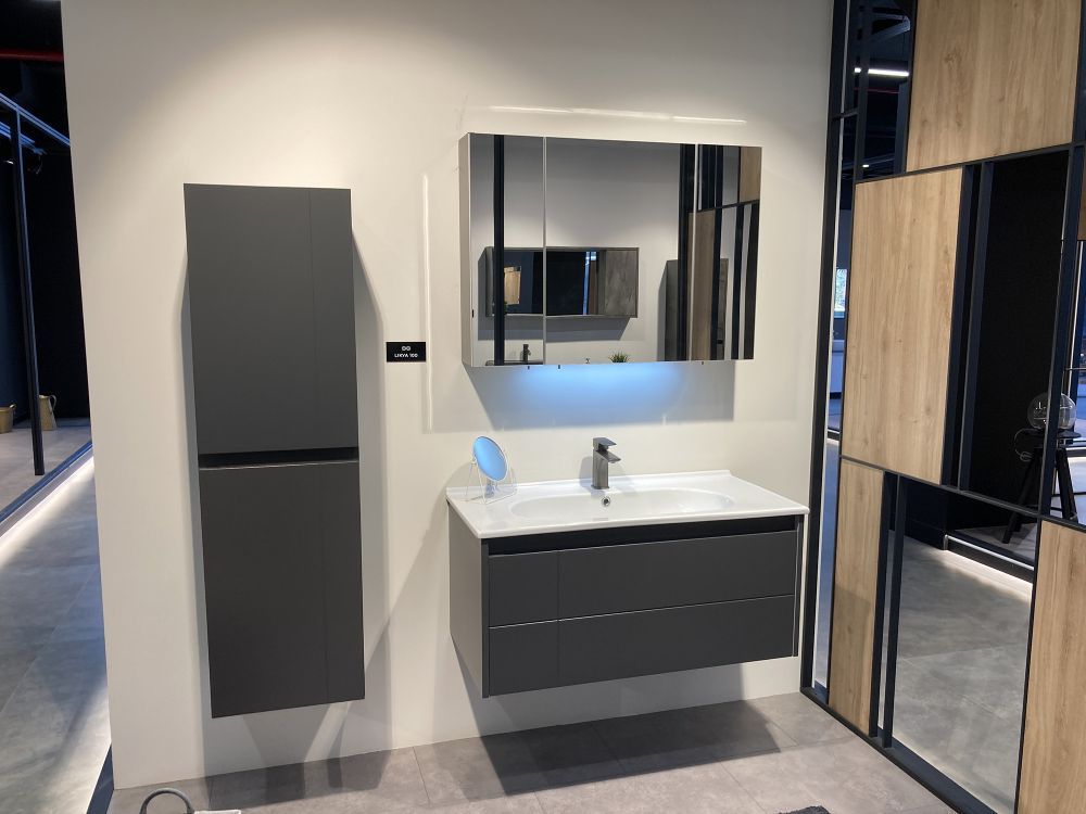 Зеркальный шкаф ORKA Likya 80 антрацит матовый