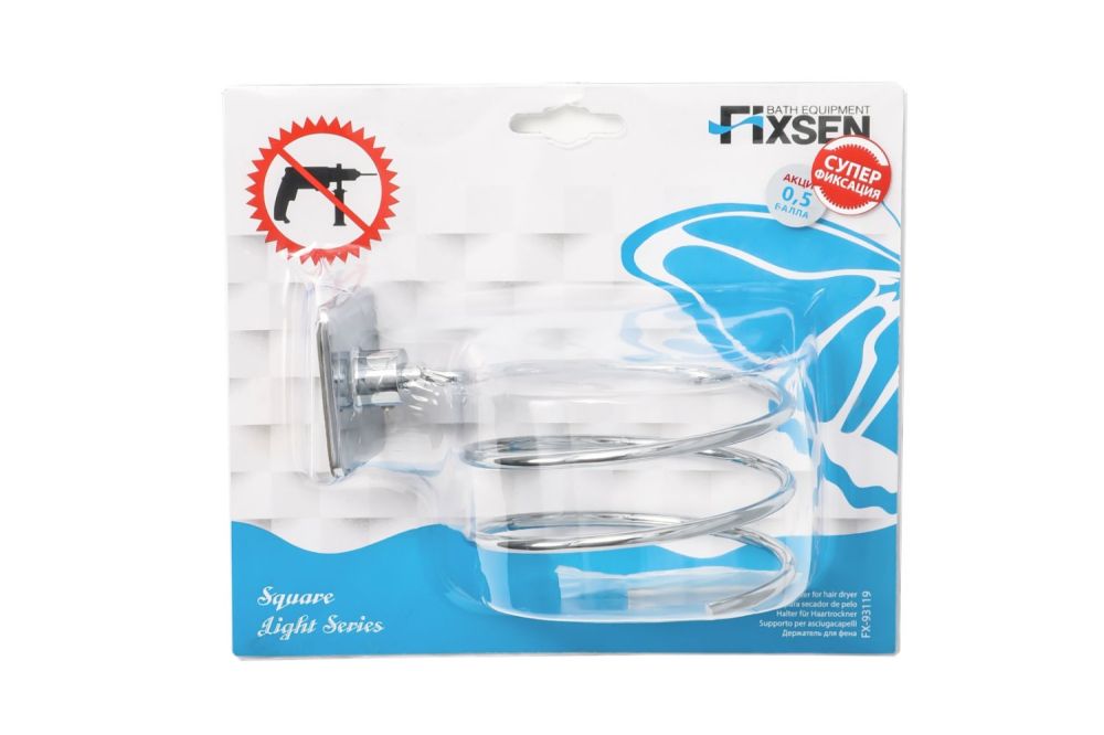Держатель для фена Fixsen Square FX-93119 Хром, артикул FX-93119