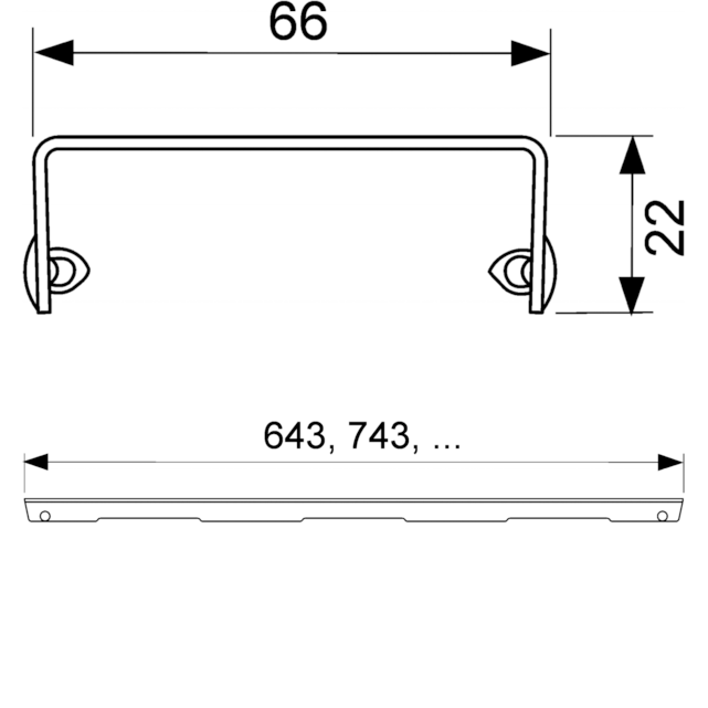Решетка "basic", 1500мм, нерж. сталь, матовая