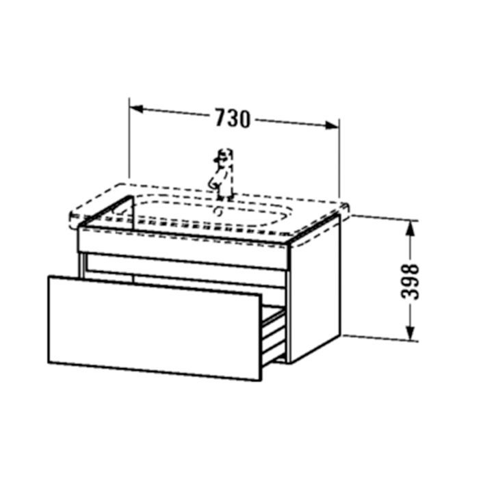 Duravit DuraStyle Раковина  для мебели, без перелива, с 1 отв. под смес., 800x480мм, Цвет: Белый, артикул 2320800041