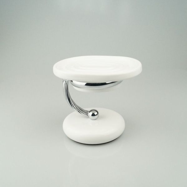 Stil Haus Giunone, настольная керамическая мыльница, цвет хром - белый