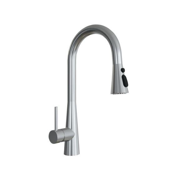 Смеситель для кухни с выдвижным изливом Florentina ВИТА ПРО 313.34Н.1213.900, нержавеющая сталь
