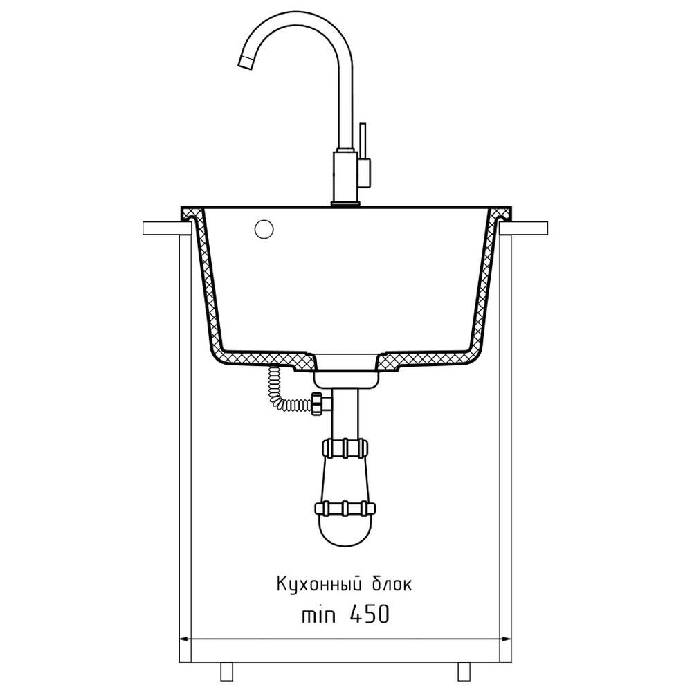 Кухонная мойка GranFest URBAN 245, белый, артикул 245 белый