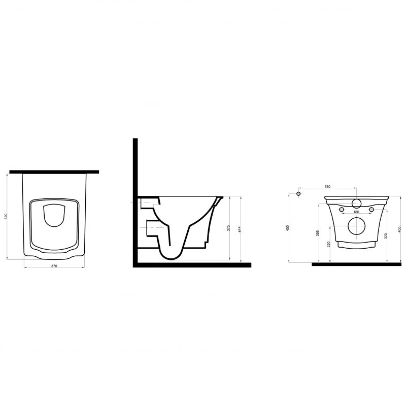 Подвесной Унитаз с узором Hermitage CHROME