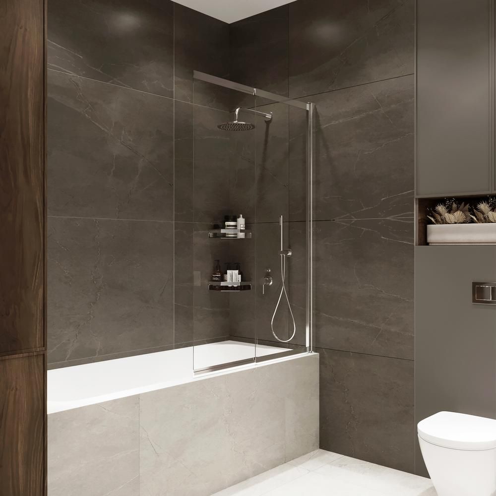 Шторка на ванну слайдер Terminus Ното 150х90, хром