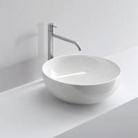 MILLDUE  Раковина  DEN C45 накладная из керамики ,45х15 см, без отв для смесителя, цвет белый глянцевый