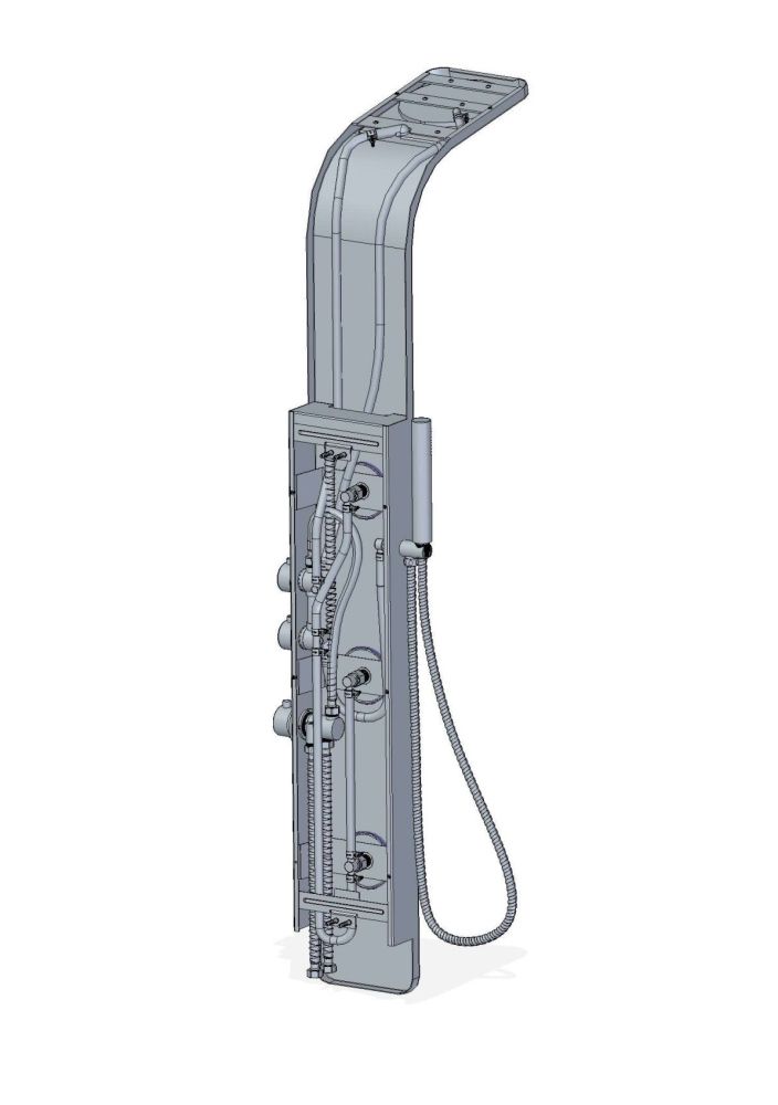 AQG NOIR , многофункциональная душевая панель с термостатом на 4 режима, цвет черный матовый, артикул 18NOI05NG