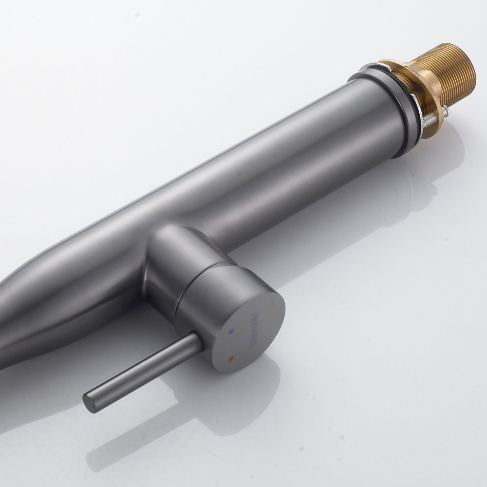 Смеситель для кухни с гибким изливом и режимом "душ" Shevanik S123T-3, оружейная сталь