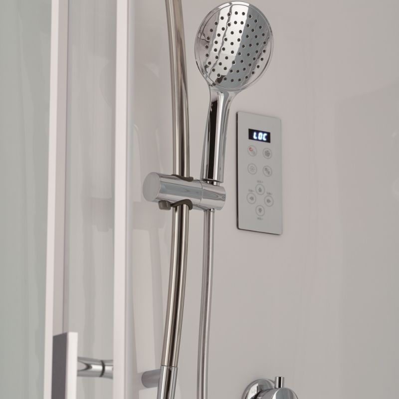 Душевой бокс SSWW WU103A R 150x85 c гидромассажем профиль Белый задняя стенка Белая