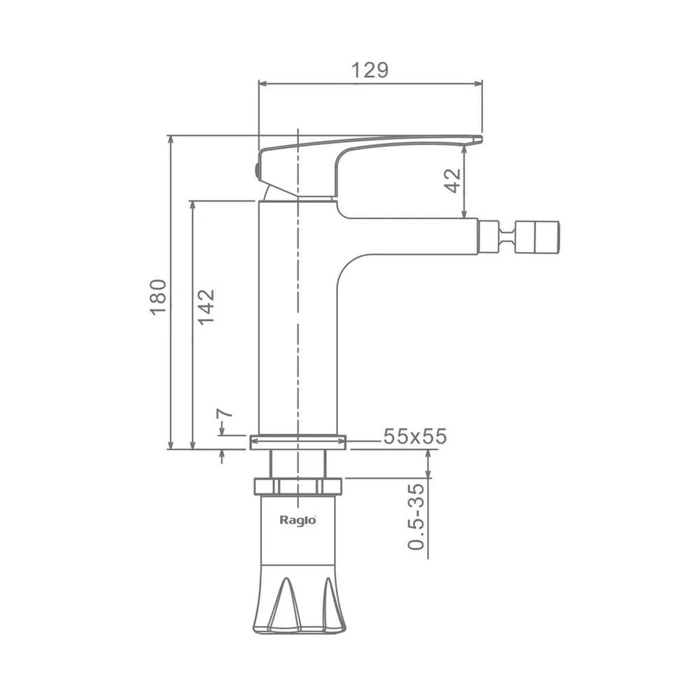 Смеситель для биде Raglo R01.50.09, графит