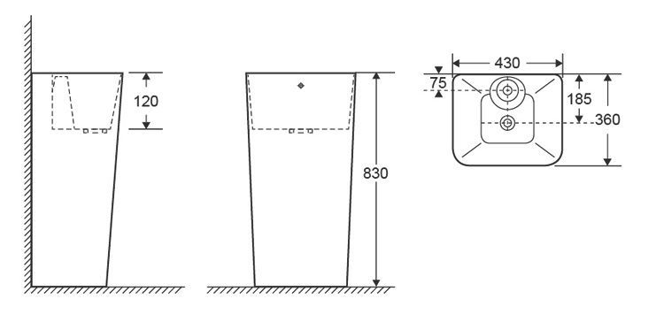 Раковина DORRIS напольная Cerutti SPA  430x360x830