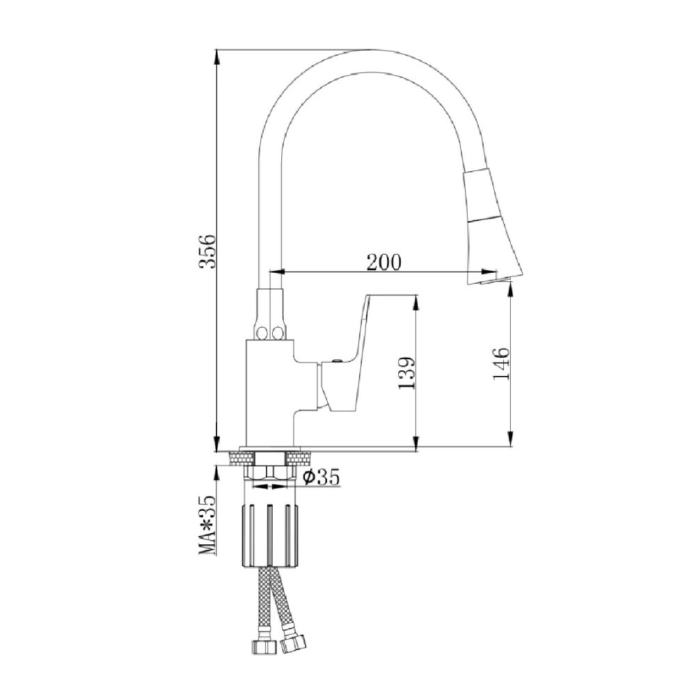 Смеситель для кухни Splenka S41.43.06, черный