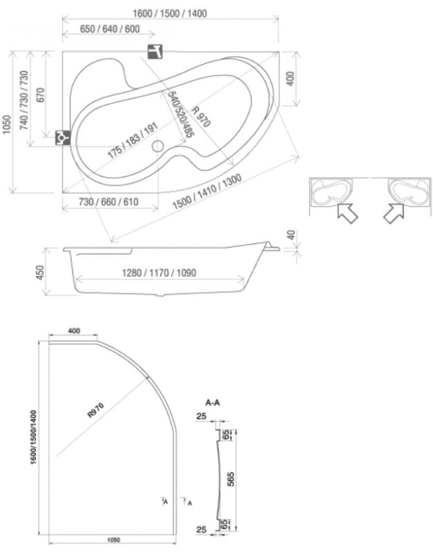 Акриловая ванна Ravak Rosa I 140x105 белая 140 L