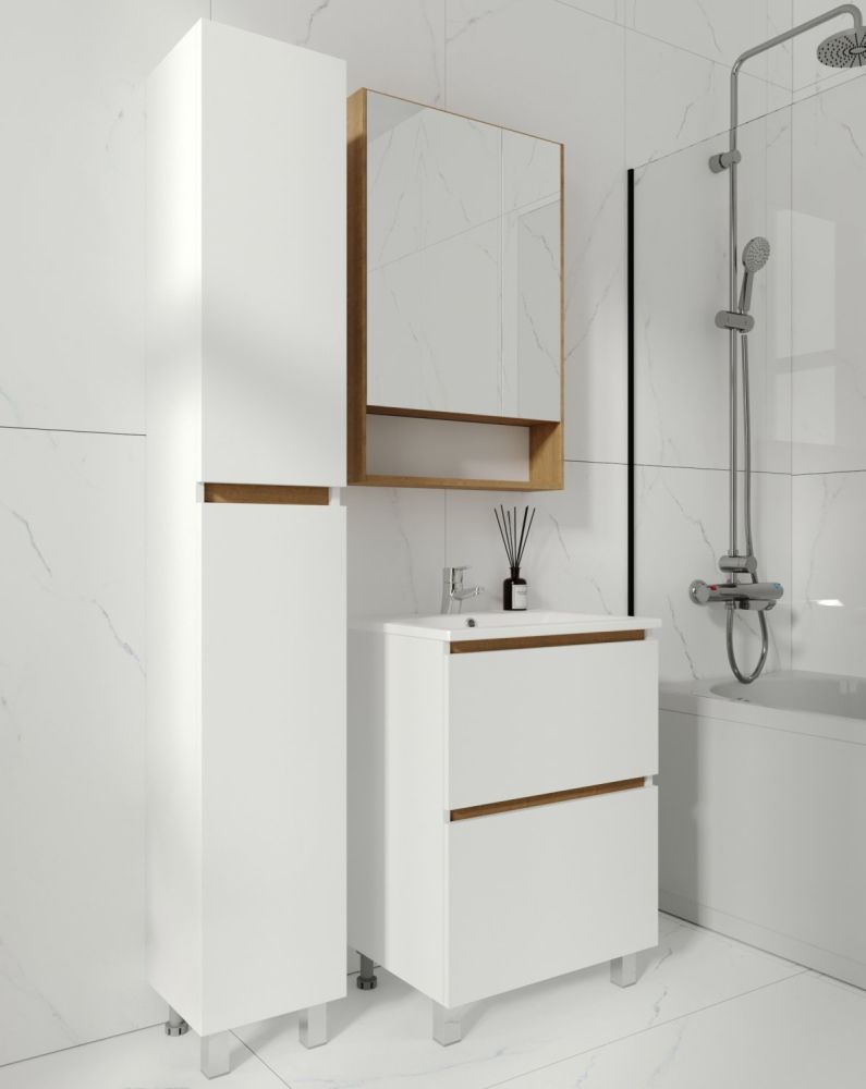 Зеркальный Шкаф VIANT  "Мальта" 50 правый/левый без света  134х500х850 (VMAL50-ZSH), артикул VMAL50-ZSH