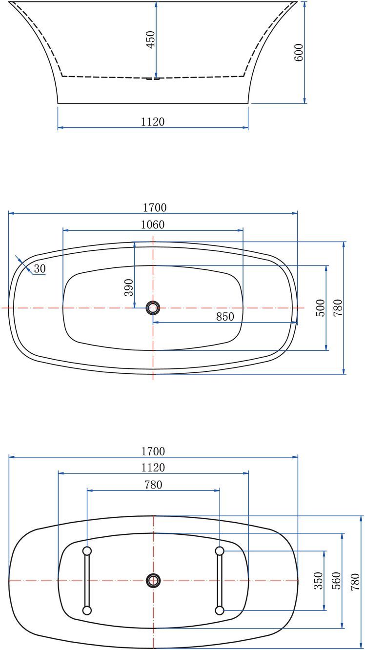Акриловая ванна Aquanet Family Smart 170x78 88778-MW-MB Акриловая ванна Aquanet Family Smart 170x78 88778-MW-MB