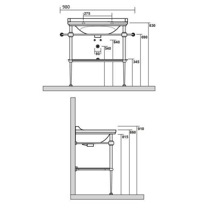 Kerasan Waldorf Раковина керамическая 80х55см, c 1 отверстием под смеситель, белая, цвет заглушки - хром