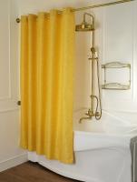 MIGLIORE Шторка L180xH200 см. для душа/ванны, текстиль, узор БАРОККО, цвет бежево-золотой