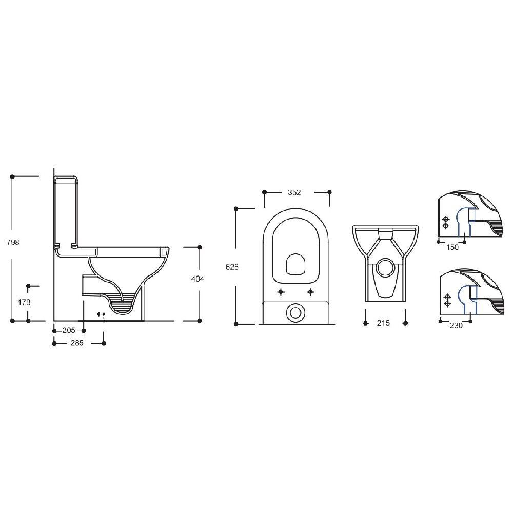 Унитаз компакт GURAL Compact Slim с Soft Close KO06KLZ00&KO02RZV00