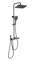 Душевая система с техническим душем и термостатом WONZON & WOGHAND MUSE Piano, Темный графит (WW-B4132-A-BGG)