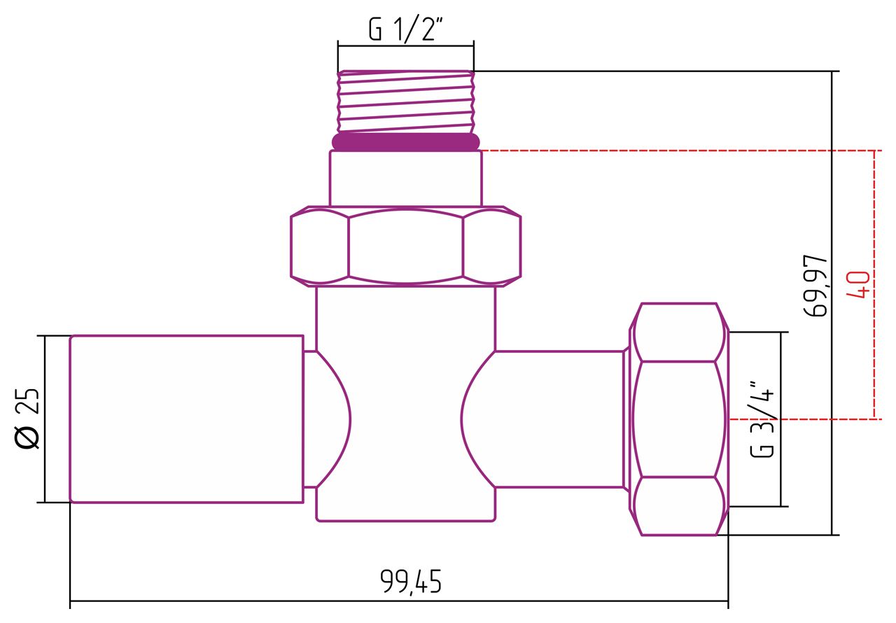 Вентиль запорный (круглый) G 1/2" НР х G 3/4" НГ (Без покрытия) Вентиль запорный (круглый) G 1/2" НР х G 3/4" НГ (Без покрытия)
