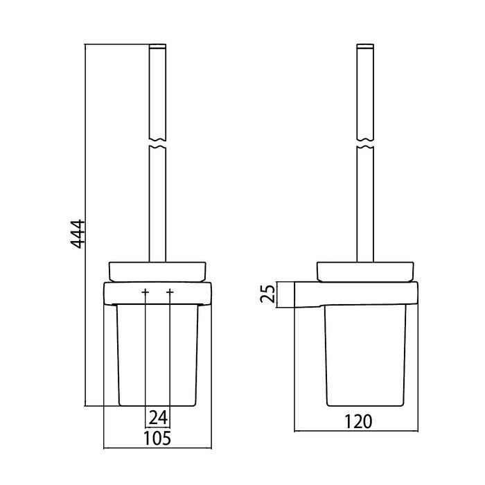 Emco Trend, Ерш подвесной, колба из атласного хрусталя, цвет хром