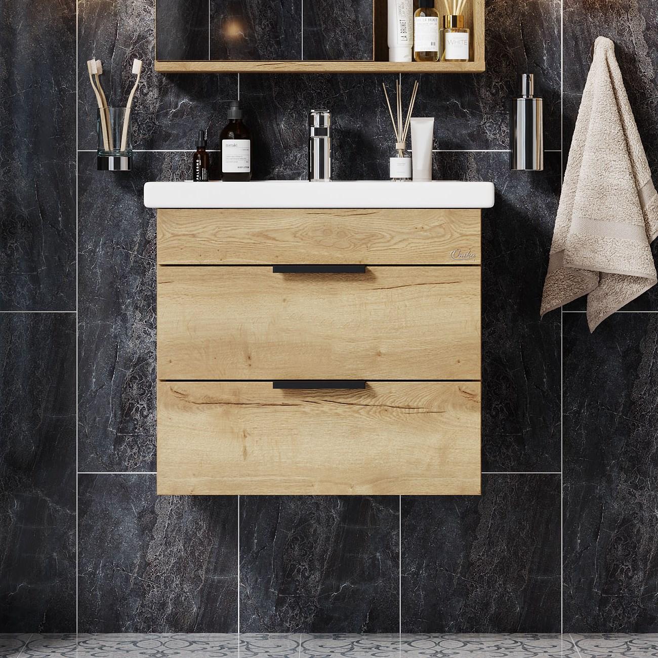 Тумба Onika Легран 50 подвесная, дуб галифакс (ум. Фостер 50/Como 50)