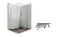 Душевой уголок Ambassador Abner 10011104R-ST7, прямоугольный, угловой трап, 120х90