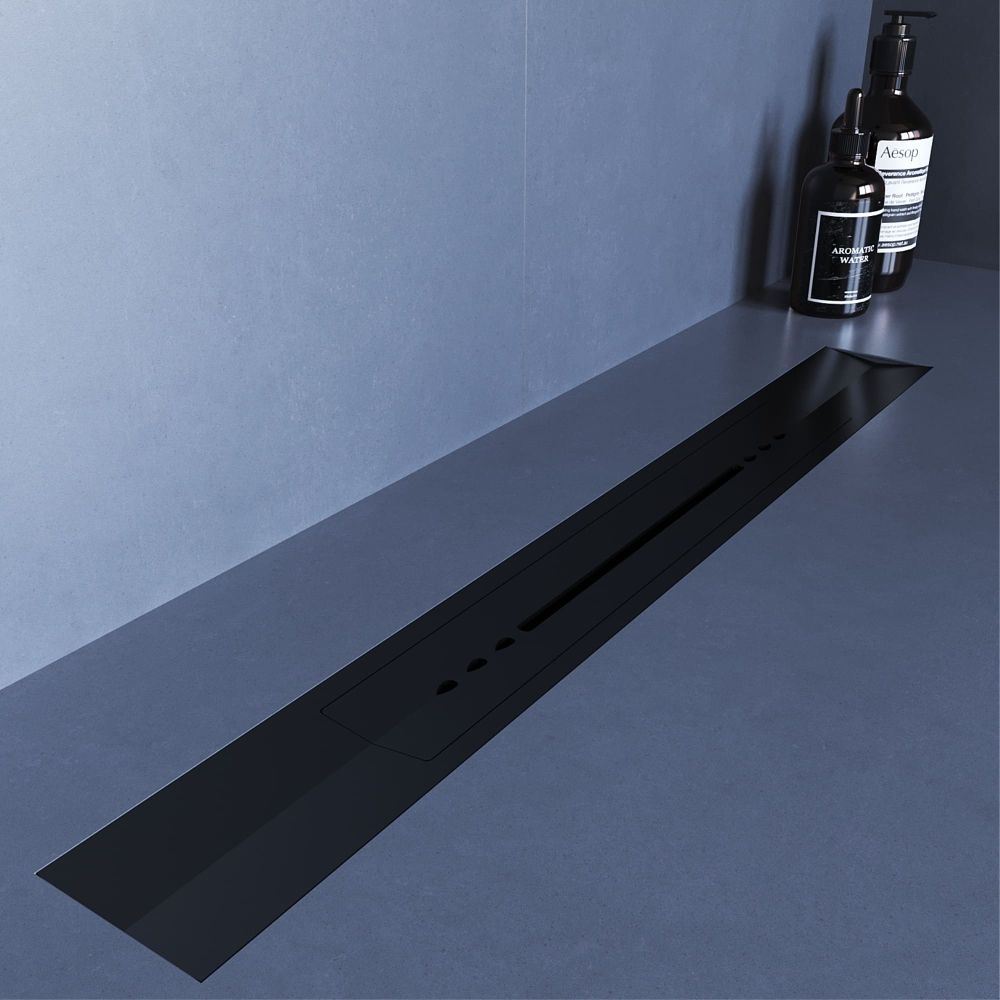 Душевой трап, обрезной, V-образный, черный RGW SDR-53B (800)