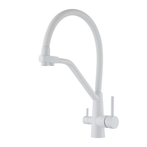 Смеситель для кухни с подключением фильтра воды Fmark FS0662-W, белый
