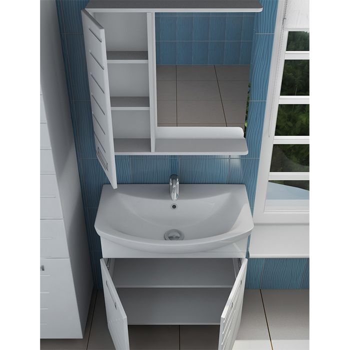 Зеркало со шкафом Vigo Diana 70 L с подсветкой Белое