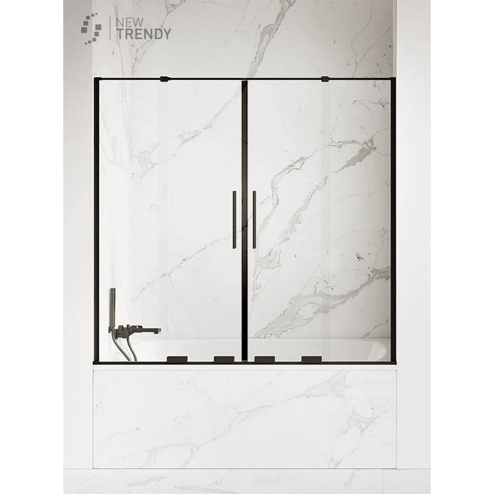 Шторка для ванны NEW TRENDY SMART BLACK 130 см EXK-4207 (черный)