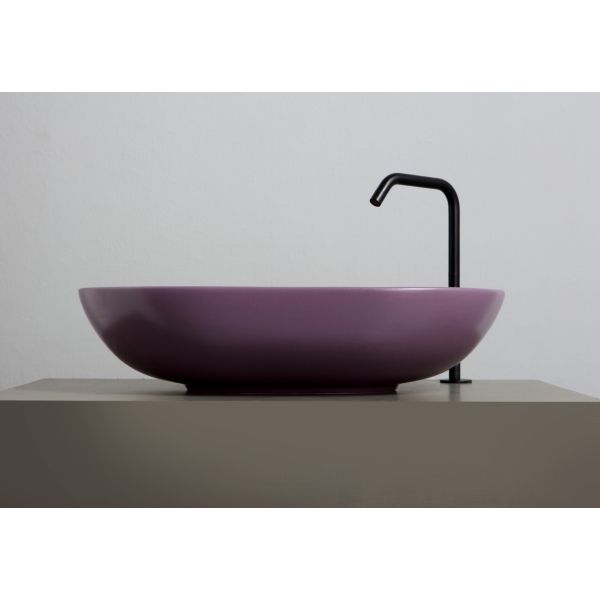 White Ceramic Balisong, накладная овальная раковина 60x40x15h см, цвет сливовый матовый, артикул W0807PL
