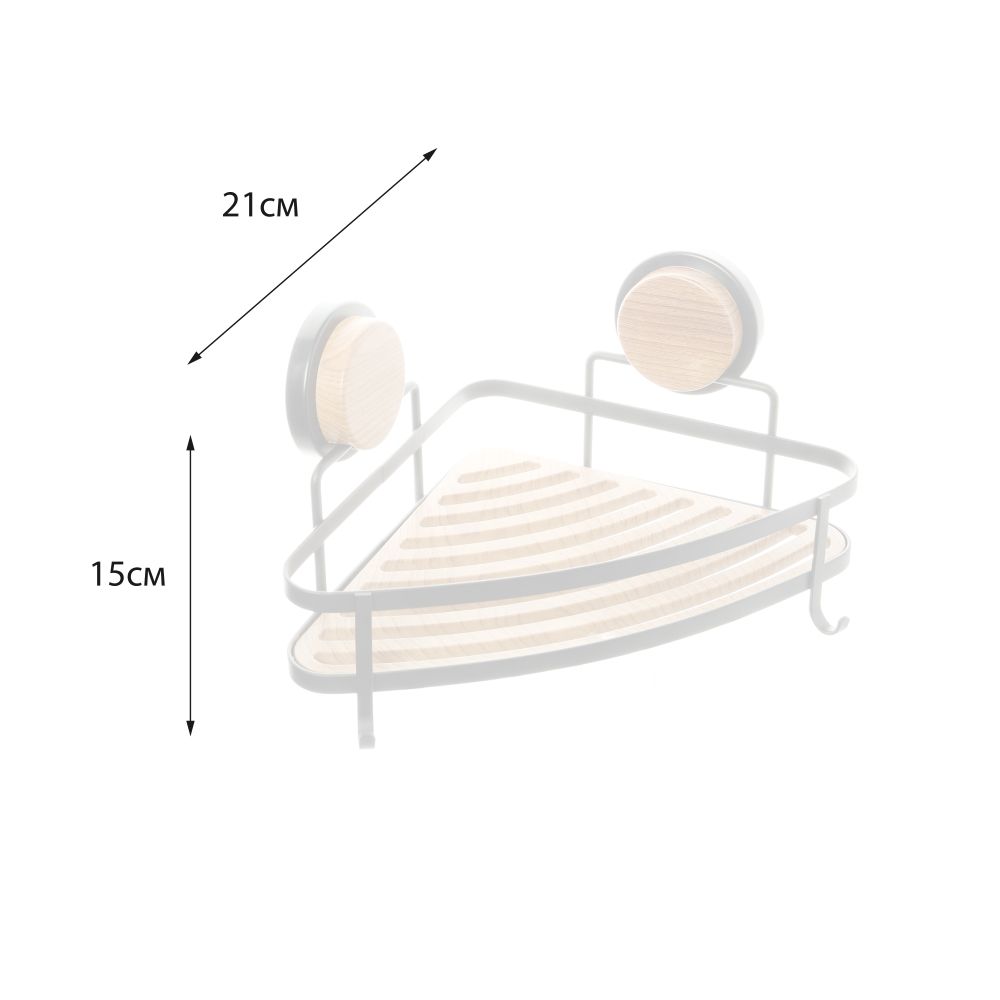 Полка металличеcкая угловая FIXSEN MAGIC  FX-940B-1, черный/коричневый